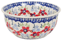 A picture of a Polish Pottery 5.5" Bowl (Summer Bouquet) | M083T-MM01 as shown at PolishPotteryOutlet.com/products/5-5-bowl-summer-bouquet