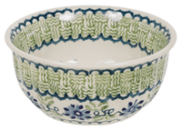 A picture of a Polish Pottery 5.5" Bowl (Woven Blues) | M083T-P182 as shown at PolishPotteryOutlet.com/products/55-bowls-woven-blues