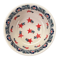 A picture of a Polish Pottery 5.5" Bowl (Evergreen Stars) | M083T-PZGG as shown at PolishPotteryOutlet.com/products/5-5-bowl-evergreen-stars-m083t-pzgg