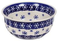 A picture of a Polish Pottery 5.5" Bowl (Snow Drift) | M083T-PZ as shown at PolishPotteryOutlet.com/products/55-bowls-snow-drift