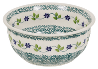 A picture of a Polish Pottery 5.5" Bowl (Woven Starflowers) | M083T-RV01 as shown at PolishPotteryOutlet.com/products/5-5-bowls-m083t-rv01