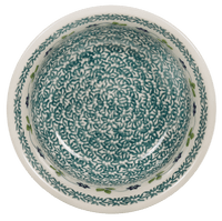 A picture of a Polish Pottery 5.5" Bowl (Woven Starflowers) | M083T-RV01 as shown at PolishPotteryOutlet.com/products/5-5-bowls-m083t-rv01