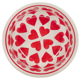 Polish Pottery 5.5" Bowl (Whole Hearted - Red) | M083T-SEDC Additional Image at PolishPotteryOutlet.com