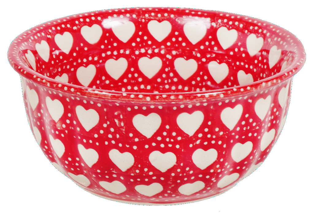 Bowl, Round, 5.5" in "Torrent of Hearts Red" by Manufaktura | M083T-SEMC