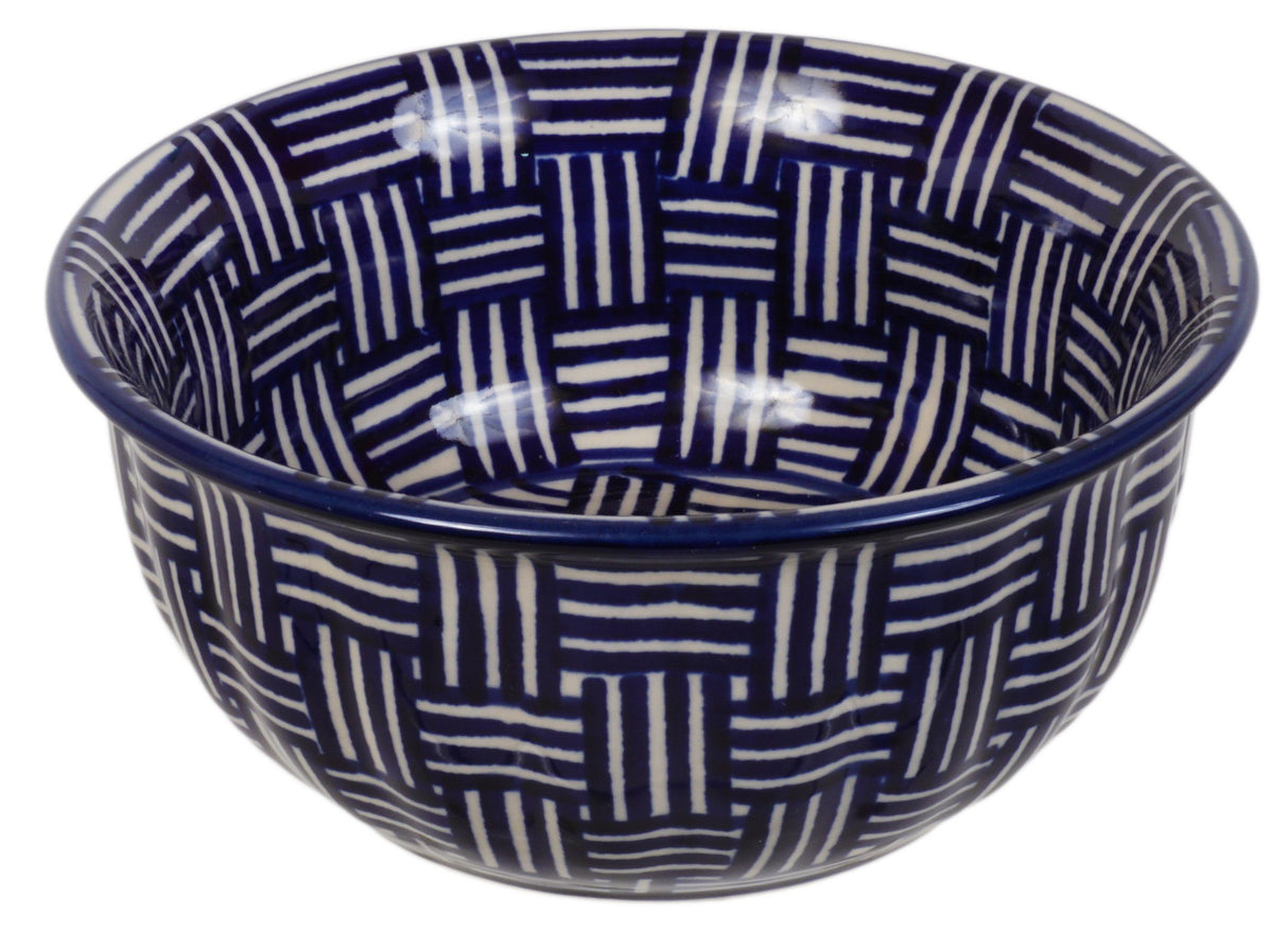 Bowl, Round, 5.5" in "Blue Basket Weave" by Manufaktura | M083U-32