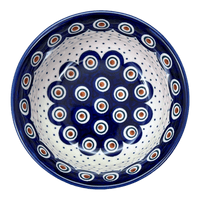 A picture of a Polish Pottery 5.5" Bowl (Peacock Dot) | M083U-54K as shown at PolishPotteryOutlet.com/products/5-5-bowl-peacock-dot-m083u-54k