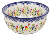 A picture of a Polish Pottery 5.5" Bowl (Floral Garland) | M083U-AD01 as shown at PolishPotteryOutlet.com/products/5-5-bowls-floral-garland
