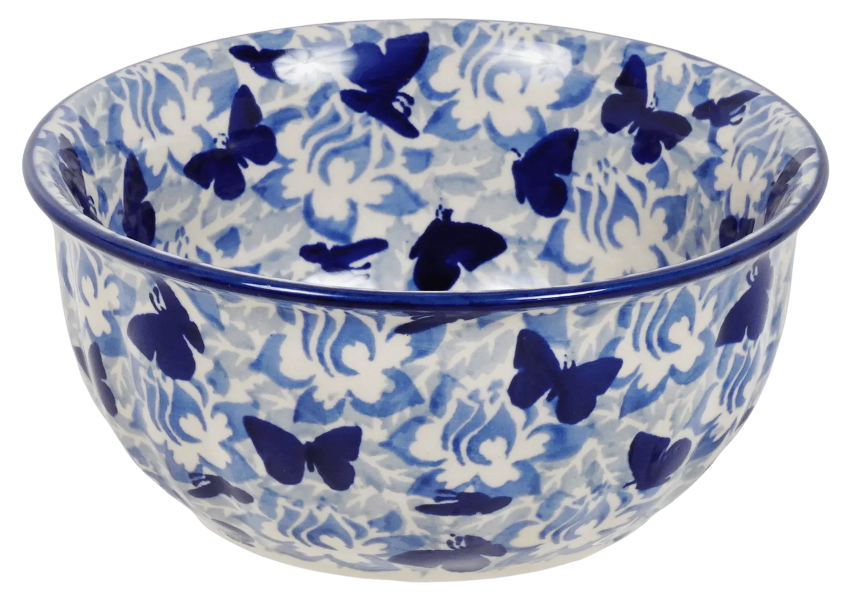 Bowl, Round, 5.5" in "Dusty Blue Butterflies" by Manufaktura | M083U-AS56