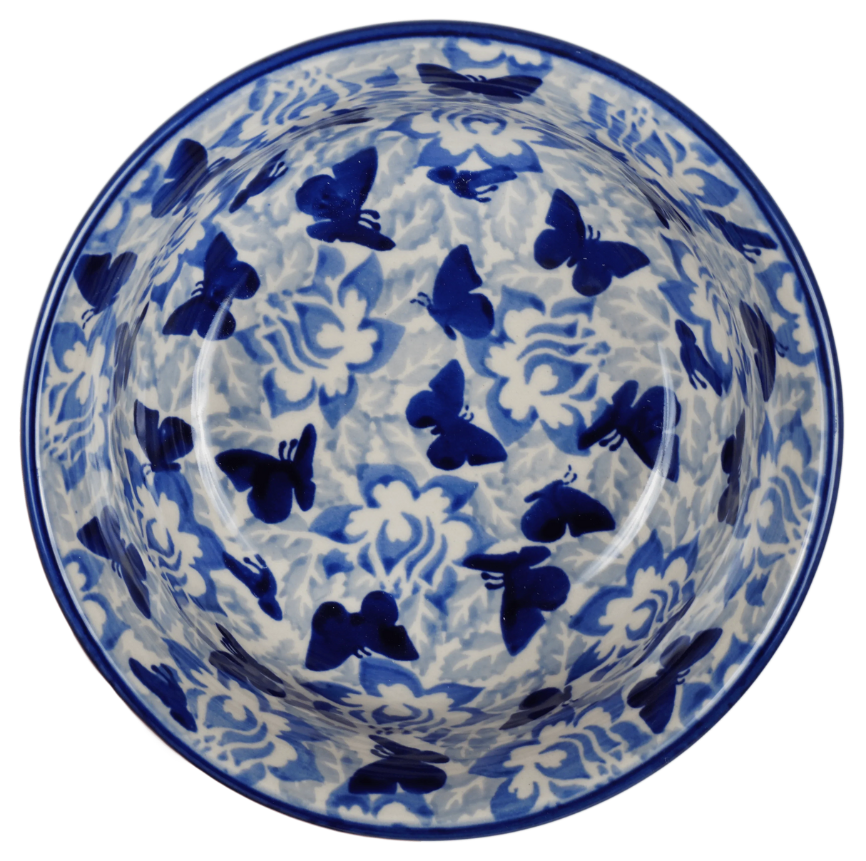 Bowl, Round, 5.5" in "Dusty Blue Butterflies" by Manufaktura | M083U-AS56