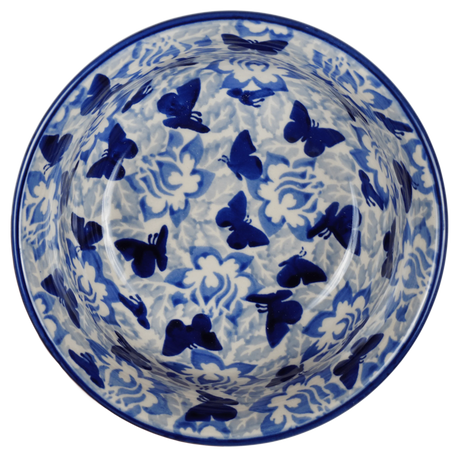 Bowl, Round, 5.5" in "Dusty Blue Butterflies" by Manufaktura | M083U-AS56