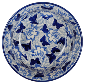 Polish Pottery 5.5" Bowl (Dusty Blue Butterflies) | M083U-AS56 Additional Image at PolishPotteryOutlet.com