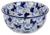 Polish Pottery 5.5" Bowl (Dusty Blue Butterflies) | M083U-AS56 at PolishPotteryOutlet.com