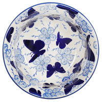 A picture of a Polish Pottery 5.5" Bowl (Blue Butterfly) | M083U-AS58 as shown at PolishPotteryOutlet.com/products/5-5-bowl-blue-butterfly