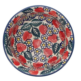 Polish Pottery 5.5" Bowl (Strawberry Fields) | M083U-AS59 Additional Image at PolishPotteryOutlet.com