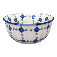 A picture of a Polish Pottery 5.5" Bowl (Diamond Quilt) | M083U-AS67 as shown at PolishPotteryOutlet.com/products/5-5-bowl-diamond-quilt-m083u-as67