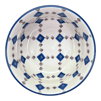 A picture of a Polish Pottery 5.5" Bowl (Diamond Quilt) | M083U-AS67 as shown at PolishPotteryOutlet.com/products/5-5-bowl-diamond-quilt-m083u-as67