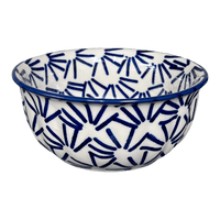 A picture of a Polish Pottery 5.5" Bowl (Cobalt Gears) | M083U-AS68 as shown at PolishPotteryOutlet.com/products/5-5-bowl-cobalt-gears-m083u-as68