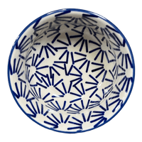 A picture of a Polish Pottery 5.5" Bowl (Cobalt Gears) | M083U-AS68 as shown at PolishPotteryOutlet.com/products/5-5-bowl-cobalt-gears-m083u-as68