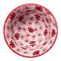 A picture of a Polish Pottery 5.5" Bowl (Scarlet Daisy) | M083U-AS73 as shown at PolishPotteryOutlet.com/products/5-5-bowl-scarlet-daisy-m083u-as73