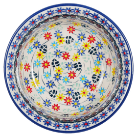 Polish Pottery 5.5" Bowl (Floral Swirl) | M083U-BL01 Additional Image at PolishPotteryOutlet.com
