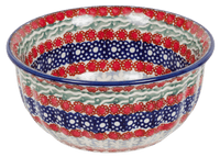 A picture of a Polish Pottery 5.5" Bowl (Fanfare) | M083U-EO28 as shown at PolishPotteryOutlet.com/products/55-bowls-fanfare