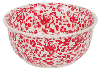 A picture of a Polish Pottery 5.5" Bowl (Rose - Floribunda) | M083U-GZ32 as shown at PolishPotteryOutlet.com/products/5-5-bowl-rose-floribunda