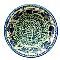 A picture of a Polish Pottery 5.5" Bowl (Bouncing Blue Blossoms) | M083U-IM03 as shown at PolishPotteryOutlet.com/products/5-5-bowl-bouncing-blue-blossoms