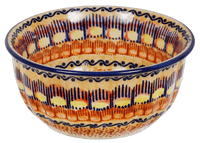 A picture of a Polish Pottery 5.5" Bowl (Desert Sunrise) | M083U-KLJ as shown at PolishPotteryOutlet.com/products/55-bowls-desert-sunrise