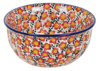A picture of a Polish Pottery 5.5" Bowl (Floral Revival Red) | M083U-MCZE as shown at PolishPotteryOutlet.com/products/5-5-bowls-floral-revival-red