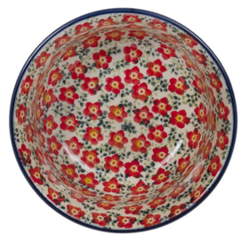 Polish Pottery 5.5" Bowl (Floral Revival Red) | M083U-MCZE Additional Image at PolishPotteryOutlet.com