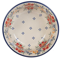 A picture of a Polish Pottery 5.5" Bowl (Fresh Flowers) | M083U-MS02 as shown at PolishPotteryOutlet.com/products/55-bowls-fresh-flowers