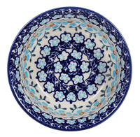 A picture of a Polish Pottery 5.5" Bowl (Sky Blue Border) | M083U-MS04 as shown at PolishPotteryOutlet.com/products/5-5-bowl-sky-blue-border