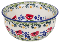 A picture of a Polish Pottery 5.5" Bowl (Poppy Parade) | M083U-P341 as shown at PolishPotteryOutlet.com/products/55-bowls-poppy-parade