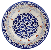 A picture of a Polish Pottery 5.5" Bowl (Blue Bell Delight) | M083U-P356 as shown at PolishPotteryOutlet.com/products/55-bowls-blue-bell-delight
