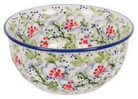 A picture of a Polish Pottery 5.5" Bowl (Flowers & Lace) | M083U-P372 as shown at PolishPotteryOutlet.com/products/55-bowls-flowers-lace