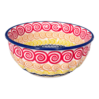 A picture of a Polish Pottery 6.5" Bowl (Psychedelic Swirl) | M084M-CMZK as shown at PolishPotteryOutlet.com/products/6-5-bowl-psychedelic-swirl-m084m-cmzk
