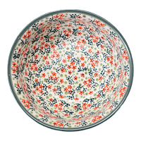 A picture of a Polish Pottery 6.5" Bowl (Peach Blossoms) | M084S-AS46 as shown at PolishPotteryOutlet.com/products/6-5-bowl-peach-blossoms-m084s-as46