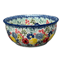 A picture of a Polish Pottery 6.5" Bowl (Garden Party) | M084S-BUK1 as shown at PolishPotteryOutlet.com/products/6-5-bowl-garden-party-m084s-buk1