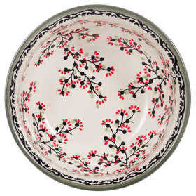 Polish Pottery 6.5" Bowl (Cherry Blossom) | M084S-DPGJ Additional Image at PolishPotteryOutlet.com