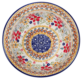 Polish Pottery 6.5" Bowl (Ruby Duet) | M084S-DPLC Additional Image at PolishPotteryOutlet.com
