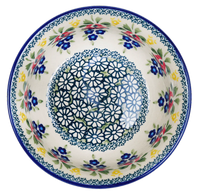 A picture of a Polish Pottery 6.5" Bowl (Coral Bells) | M084S-DPSD as shown at PolishPotteryOutlet.com/products/65-bowls-coral-bells