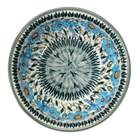 A picture of a Polish Pottery 6.5" Bowl (Baby Blue Blossoms) | M084S-JS49 as shown at PolishPotteryOutlet.com/products/6-5-bowl-baby-blue-blossoms-m084s-js49