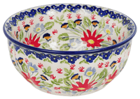 A picture of a Polish Pottery 6.5" Bowl (Floral Fantasy) | M084S-P260 as shown at PolishPotteryOutlet.com/products/65-bowls-floral-fantasy