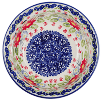 A picture of a Polish Pottery 6.5" Bowl (Floral Fantasy) | M084S-P260 as shown at PolishPotteryOutlet.com/products/65-bowls-floral-fantasy