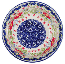 Polish Pottery 6.5" Bowl (Floral Fantasy) | M084S-P260 Additional Image at PolishPotteryOutlet.com