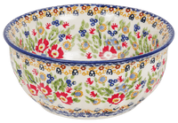 A picture of a Polish Pottery 6.5" Bowl (Poppy Persuasion) | M084S-P265 as shown at PolishPotteryOutlet.com/products/65-bowls-poppy-persuasion