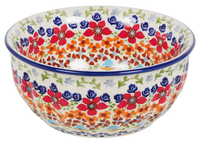 A picture of a Polish Pottery 6.5" Bowl (Stellar Celebration) | M084S-P309 as shown at PolishPotteryOutlet.com/products/65-bowls-stellar-celebration