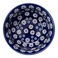 A picture of a Polish Pottery 6.5" Bowl (Midnight Daisies) | M084S-S002 as shown at PolishPotteryOutlet.com/products/6-5-bowl-midnight-daisies-m084s-s002