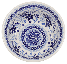 Polish Pottery Bowl, Round, 6.5" in "Duet in Blue" by Manufaktura | M084S-SB01 Additional Image at PolishPotteryOutlet.com