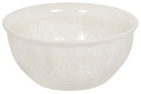 A picture of a Polish Pottery 6.5" Bowl (Duet in Lace) | M084S-SB02 as shown at PolishPotteryOutlet.com/products/6-5-bowl-duet-in-white-on-white